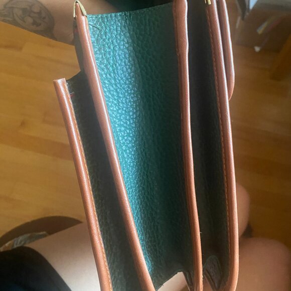 Vintage Dooney & Bourke satchel handbag green leather 8x10 - Picture 9 of 10